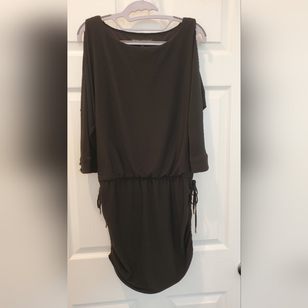 WHBM Dolman-Sleeve Black Blouson Dress